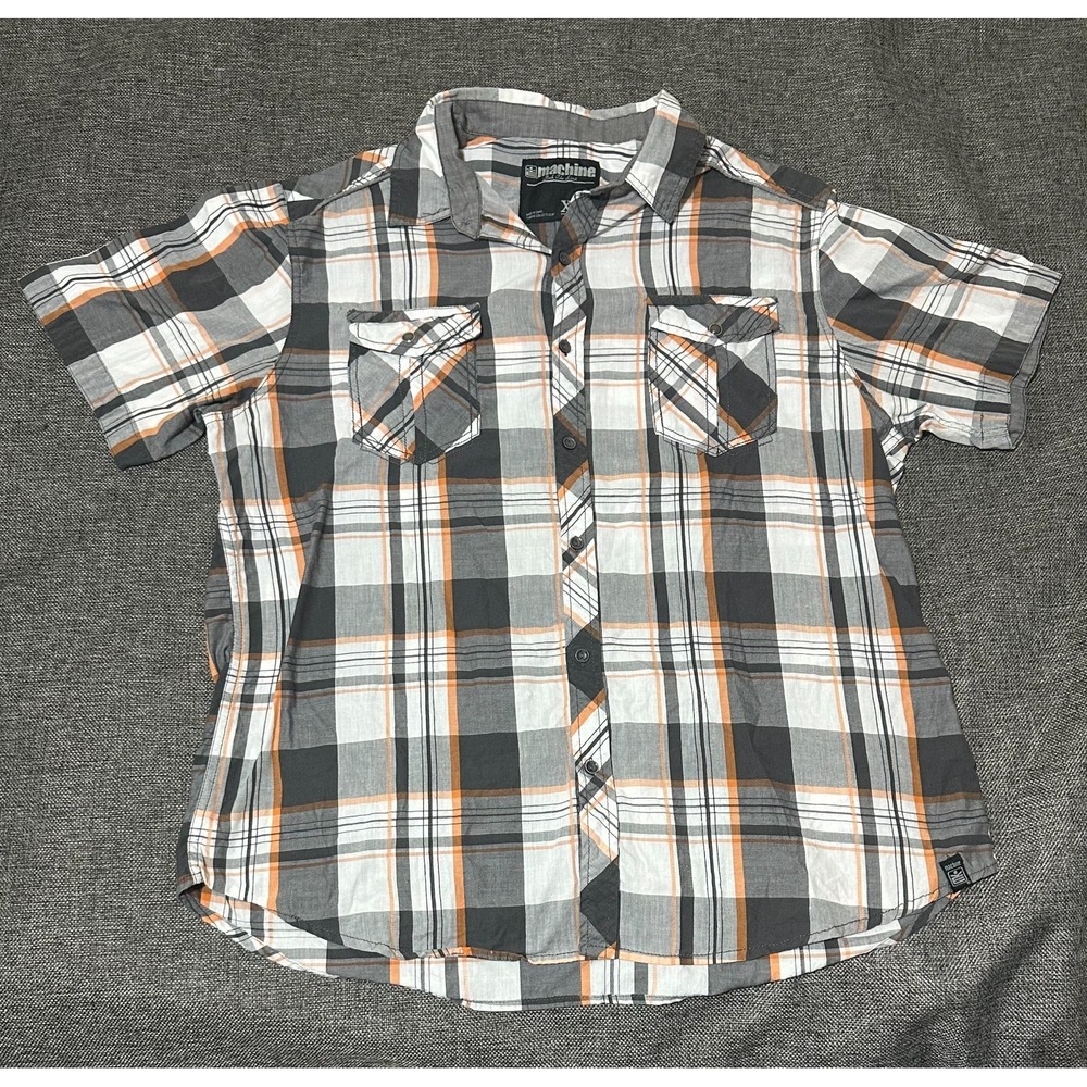 Machine Men's XXL Plaid Short Sleeve‎ Shirt